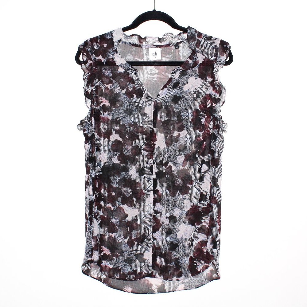 Cabi "Weaver" Floral Flutter Sleeve Blouse